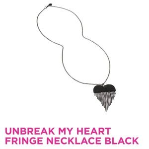 Unbreak My Heart Fringe Necklace Black